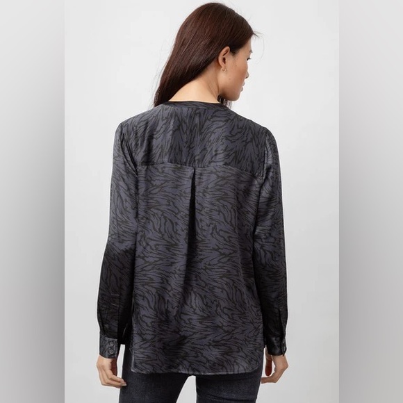 Rails Pearl Onyx Print Satin Blouse M - Picture 3 of 8